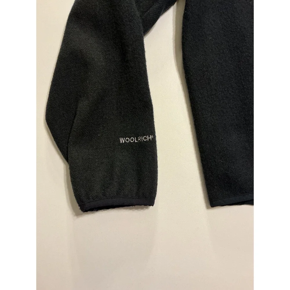 VTG Woolrich Penn State University 100% Wool Full Zip Jacket Preppy Black Mens M